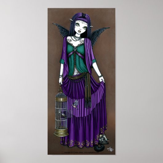 "Avery" Gothic Angel Bird Cage Poster (Voorkant)