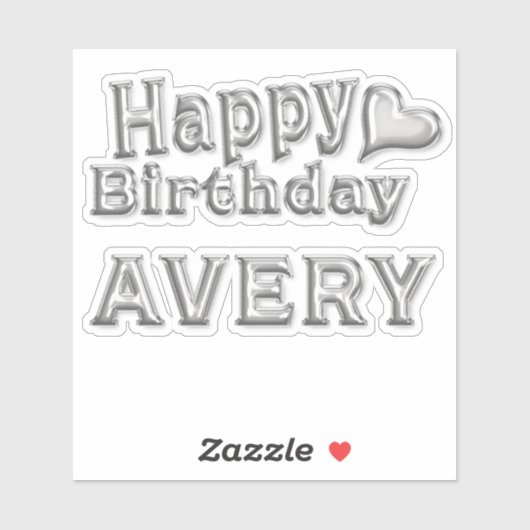 Avery Happy Birthday silver Aufkleber Sticker (Vel)