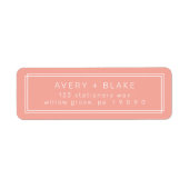 AVERY Minimal Blush Peach Retour-adreslabels Etiket (Voorkant)