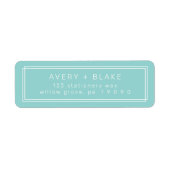 AVERY Minimalist Mint Green Retour Adreslabels Etiket (Voorkant)