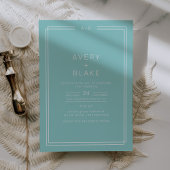 AVERY Minimalistische Mint Green Lijst bruiloft Kaart