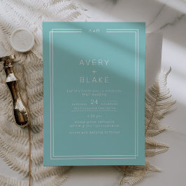 AVERY Minimalistische Mint Green Lijst bruiloft Kaart