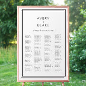 AVERY Minimalistische Wedding Seating Chart Sjablo Poster