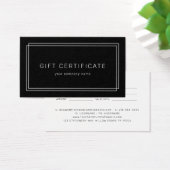 AVERY Modern Black Business Gift Certificate (Bureau)
