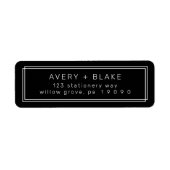 AVERY Modern Black Retour Adreslabels Etiket (Voorkant)
