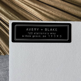 AVERY Modern Black Retour Adreslabels Etiket