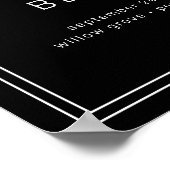 AVERY Modern Black Wedding Welcome Sign Sjabloon Poster (Hoek)