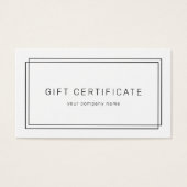 AVERY Modern Minimalist Business Gift Certificate (Devant)