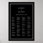 AVERY Modern Zwart Trouwstoel Grafiek Sjabloon Poster (Voorkant)