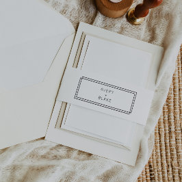 Avery Modern Zwart-wit Dubbel Lijst bruiloft Uitnodigingen Wikkel