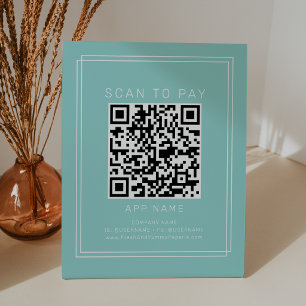 AVERY Moderne Minimalistische Mint Zakelijke Scan Reclamebord Met Voetstuk