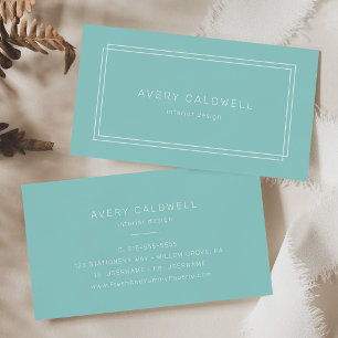 AVERY Moderne Minimalistische Mintgroene Visitekaa Visitekaartje