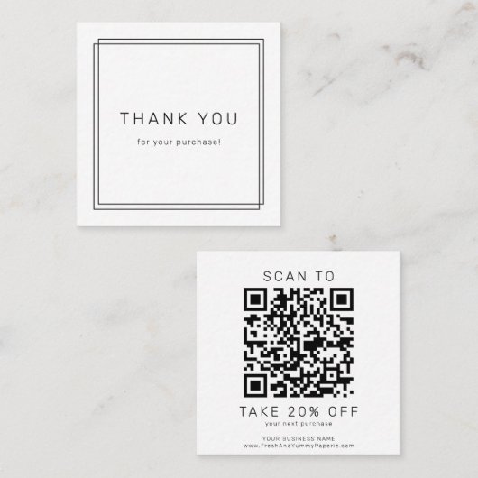 AVERY Moderne Minimalistische Zakelijke QR-code Be Kortingskaartje (Voorkant / Achterkant)