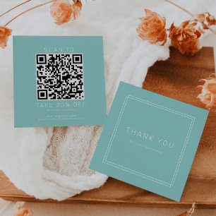 AVERY Moderne Mintgroene Zakelijke QR-code Bedankt Kortingskaartje