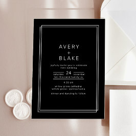 AVERY moderne zwarte acryl bruiloft uitnodiging Acryl Uitnodigingen