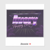 Avery Nom Prénom autocollant rétro lilas Anniversa (Feuille)