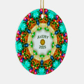 AVERY ~ Persoonlijke fractale kerstDesign ~ Keramisch Ornament (Rechts)