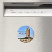 Avery Point Lighthouse, Connecticut Round Magnet (In Situ (Lave-vaisselle))