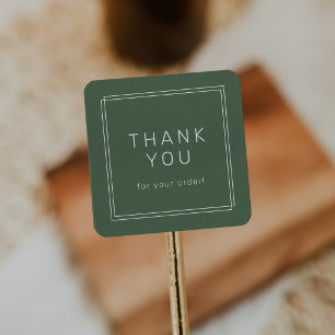 AVERY Rustic Donkergroene Boho Bedankt voor uw bes Vierkante Sticker