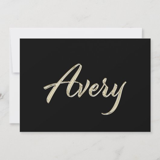 Avery white gold Handwriting Karte Kaart (Voorkant)