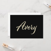 Avery white gold Handwriting Karte Kaart (Voorkant / Achterkant in situ)