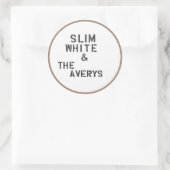 Averys-stickers (vel van 6) ronde sticker (Tas)