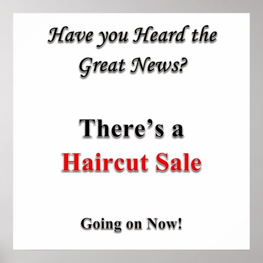 Avez-vous entendu Haircut Vente Poster Matte (Devant)