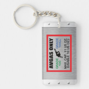AVGAS / 100LL alleen acryl-brandstof Sleutelhanger