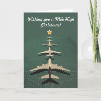 Avgeek Mile High Christmas Feestdagen Kaart