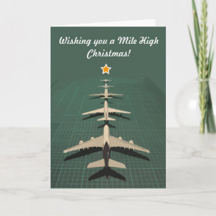 Avgeek Mile High Kerstmis Feestdagen Kaart