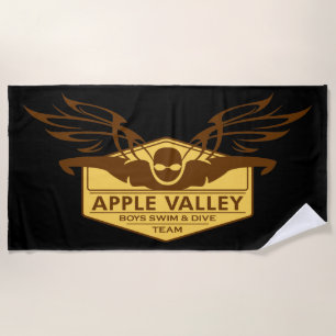 AVHS Boys Swim Dive Logo Handdoek Bruin Goud
