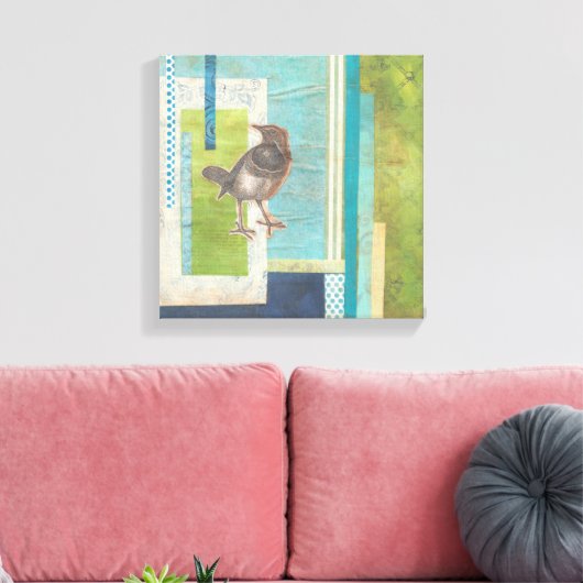 Avian Scrapbook I Canvas Afdruk (Insitu (Woonkamer))