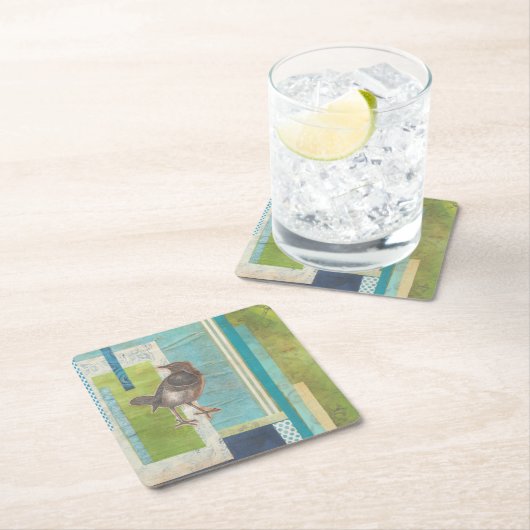 Avian Scrapbook I Vierkante Kartonnen Onderzetter (Insitu)