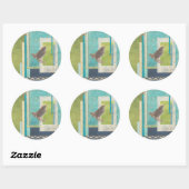 Avian Scrapbook II Ronde Sticker (Vel)