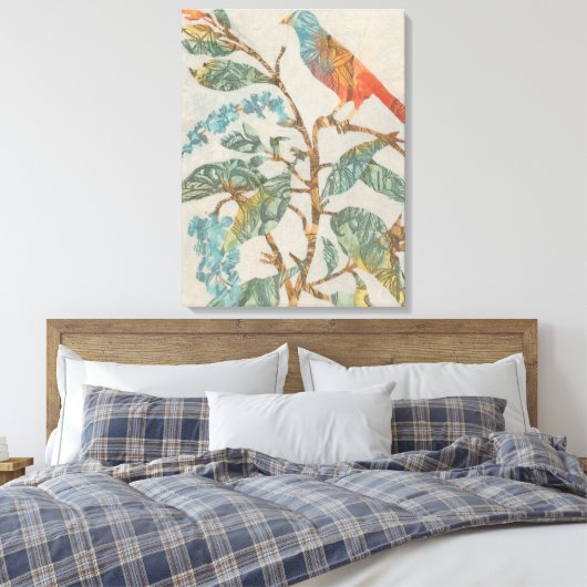 Aviary Collage II Canvas Afdruk (Insitu (Slaapkamer))