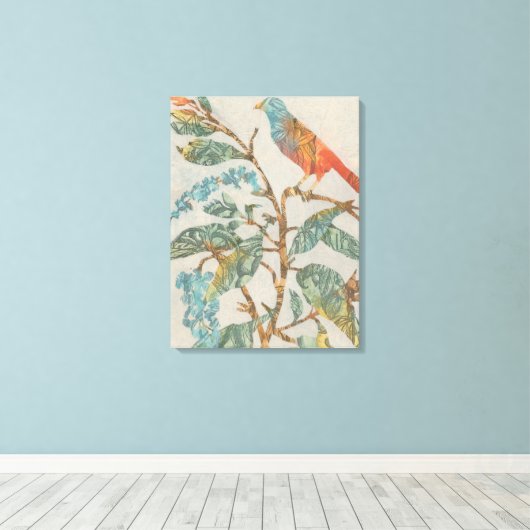 Aviary Collage II Canvas Afdruk (Insitu (Houten vloer))