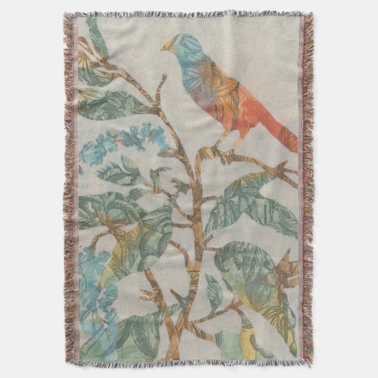 Aviary Collage II Deken (Voorkant Verticaal)