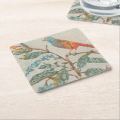 Aviary Collage II Vierkante Kartonnen Onderzetter (Schuin)