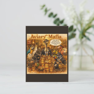 Aviary Mafia Cartoon – Gevederde Mob Familie Humor Briefkaart