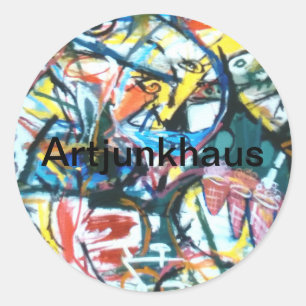 Aviary Stream Abstract Jeff Hankamer Artjunkhaus Ronde Sticker