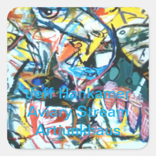 Aviary Stream Abstract Jeff Hankamer Artjunkhaus Vierkante Sticker
