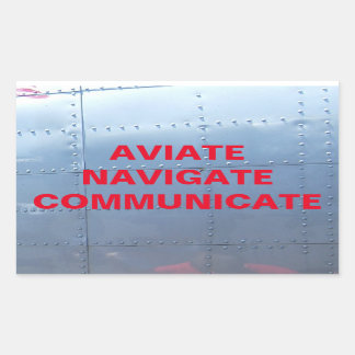 AVIATE, NAVIGATE, COMMUNICATIESCHticker Rechthoekige Sticker