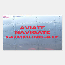 AVIATE, NAVIGATE, COMMUNIQUER Sticker Aviation