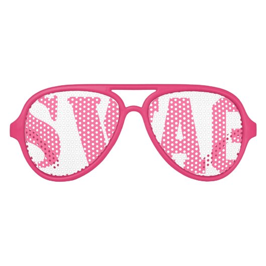 Aviateur Lunettes de fête de swag rose (Devant)