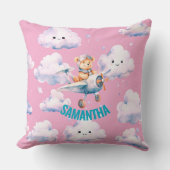 Aviateur rose Teddy Ours Jaillir oreiller (Recto)