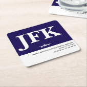 Aviation Airport Code Airplane Blue White Pilot Vierkante Kartonnen Onderzetter (Schuin)