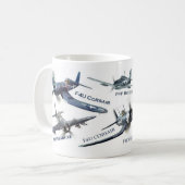 Aviation Art Mug " American warplane of WWII" (Devant gauche)