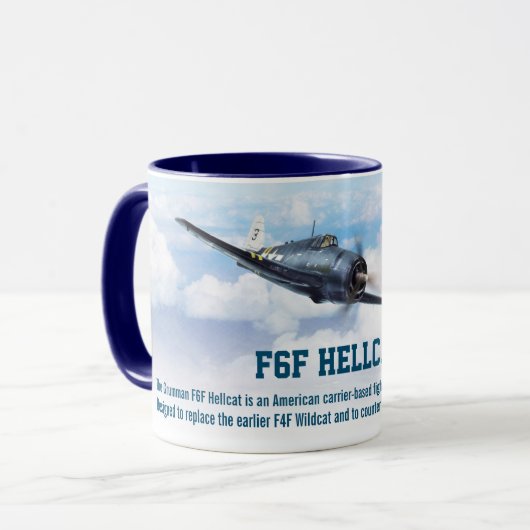 Aviation Art Mug "F6F Hellcat" Mok (Voorkant links)