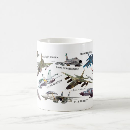 Aviation Art mug "Jet fighter"ジェット戦闘機のマグカップ (Centre)