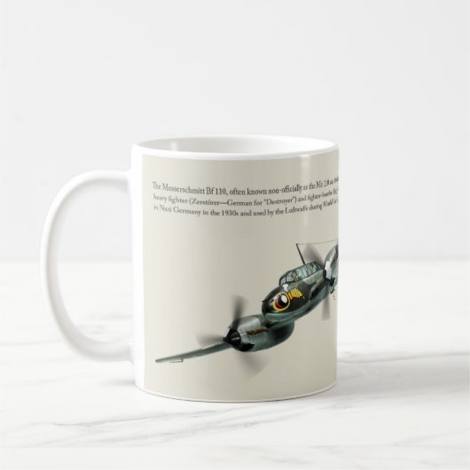 Aviation Art Mug "Messerschmitt Bf 110" (Gauche)